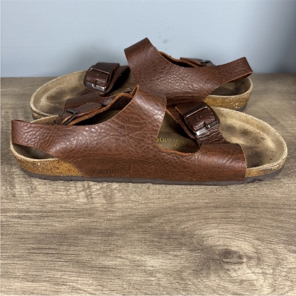 Birkenstock Milano Heel Strap Leather Sandals Brown Regular Size 45 M/12 - Picture 10 of 13
